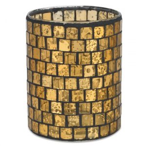 Golden Mosaic Glass Vase