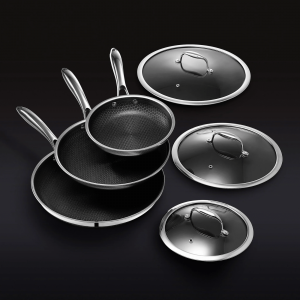 Hybrid Fry Pan Set With Lids, 6-pc